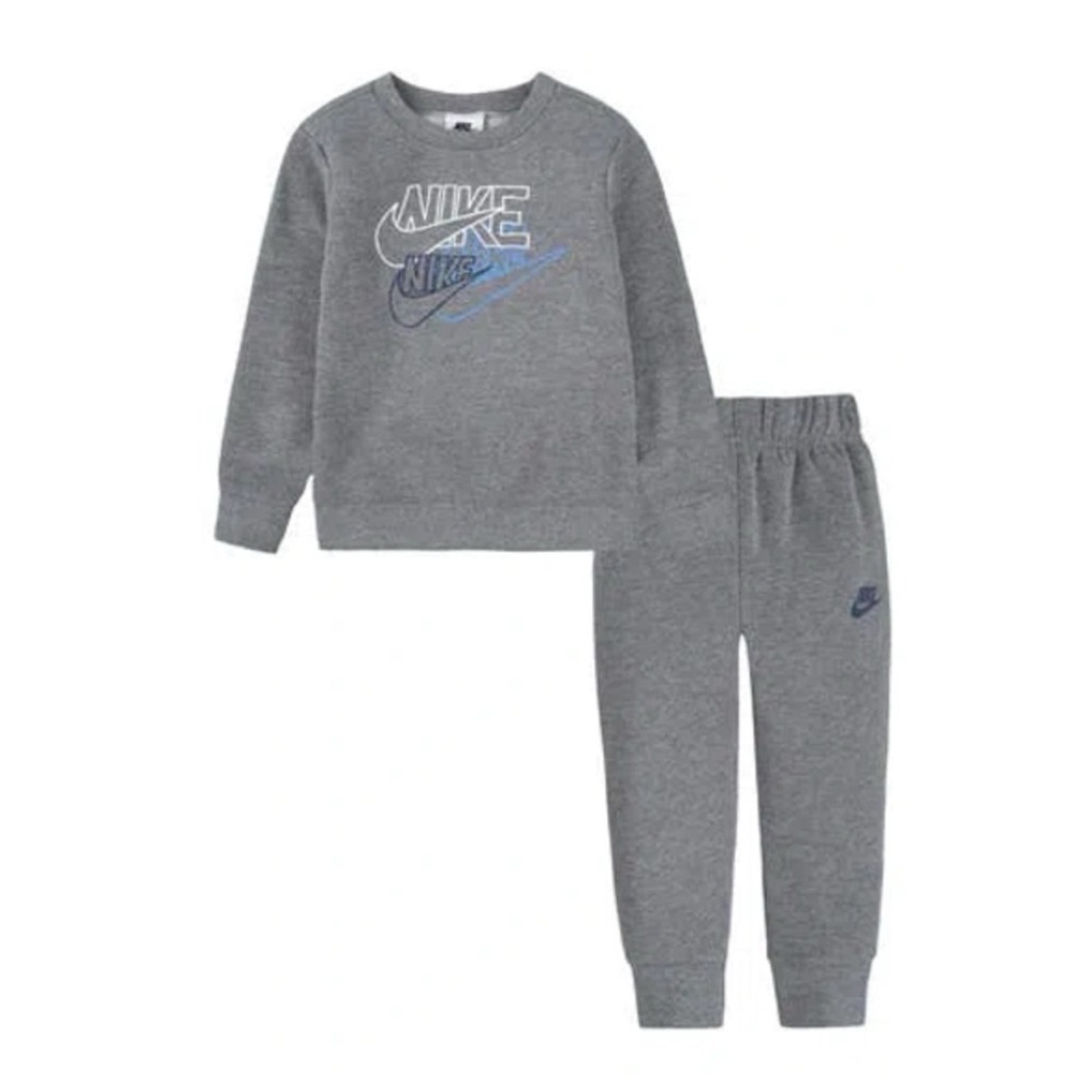 Nike Gray 2-Piece Stacked Futura Sweatshirt & Joggers Outfit Set Toddler 2T